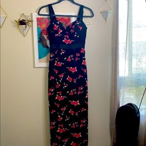 Midi length floral pin up dress